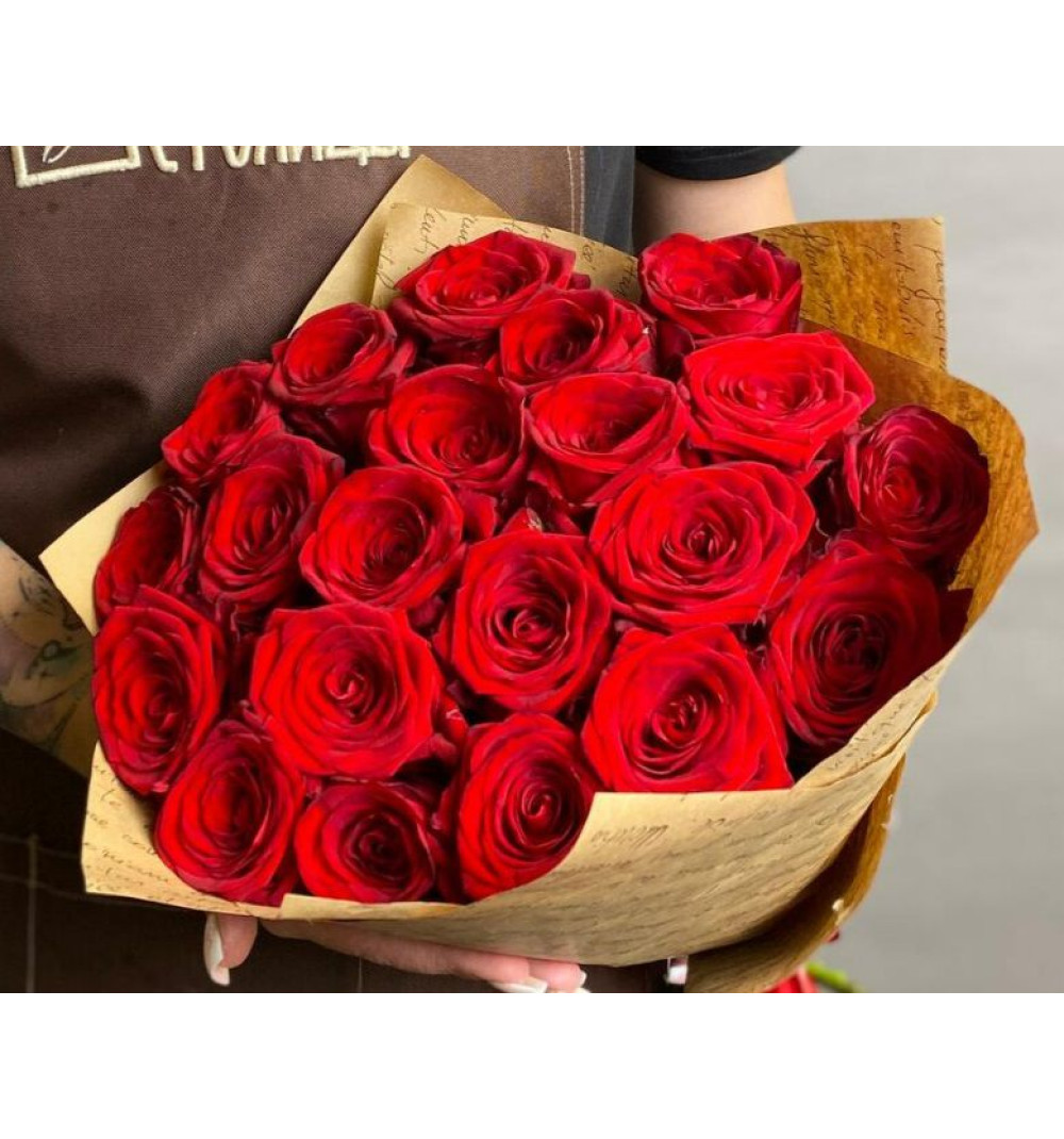 Красные Розы Россия 21 шт